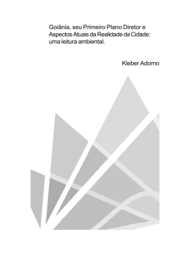 GOI&Acirc;NIA, SEU PRIMEIRO PLANO DIRETOR E ASPECTOS ATUAIS
