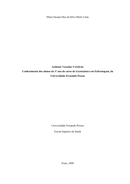 Maria Susana Dias da Silva Melro Lima Acidente Vascular Cerebral