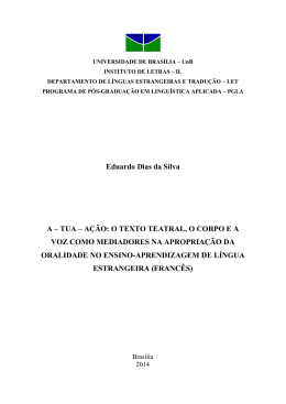 Eduardo Dias da Silva A – TUA – AÇÃO: O TEXTO TEATRAL, O