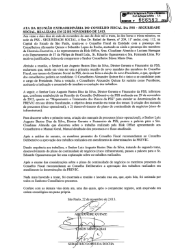 ATA DA REUNIÃO EXTRAORDINÁRIA DO CONSELHO FISCAL DA