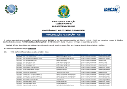 HOMOLOGA&Ccedil;&Atilde;O DE ISEN&Ccedil;&Atilde;O - NIS