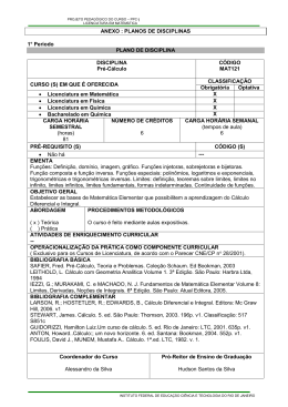 ANEXO : PLANOS DE DISCIPLINAS 1&deg; Per&iacute;odo PLANO DE