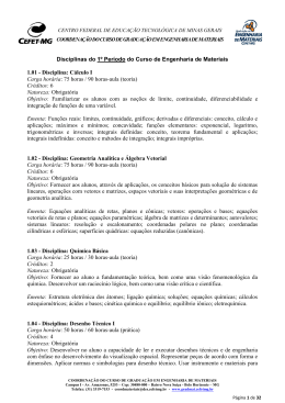 disciplinas do curso - CEFET-MG CEFET-MG