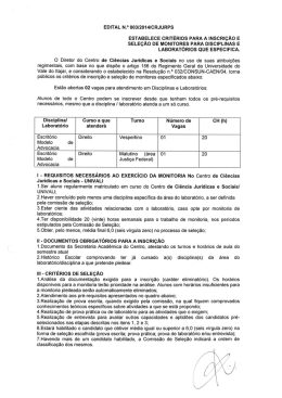 Edital - Sele&ccedil;&atilde;o de Monitores EMA (Remunerados)