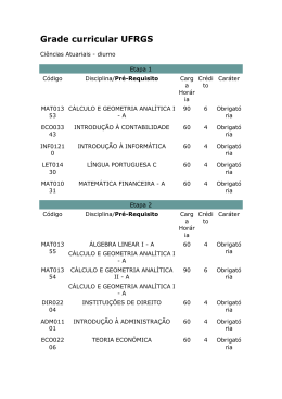 Grade curricular UFRGS