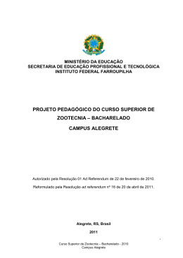 projeto pedagógico do curso superior de zootecnia – bacharelado