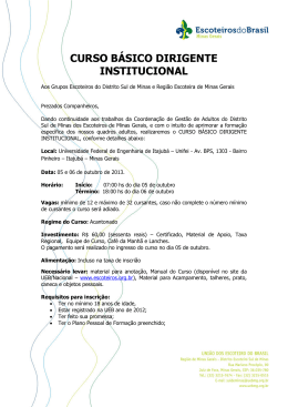 curso básico dirigente institucional - Escoteiros do Brasil