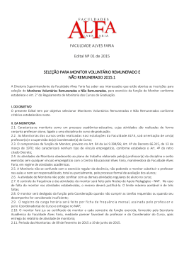 FACULDADE ALVES FARIA Edital N&ordm; 01 de