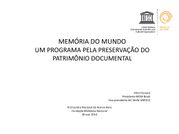 Um programa pela preservação do patrimônio Documental