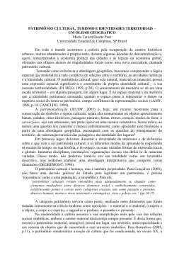 Apropria&ccedil;&atilde;o tur&iacute;stica das identidades territoriais