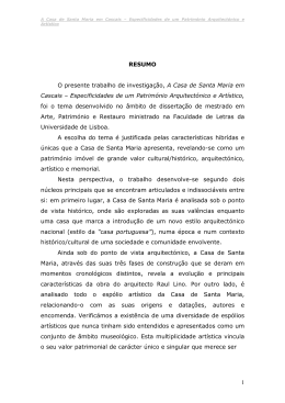 1 RESUMO O presente trabalho de investigação, A Casa de Santa