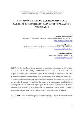 O PATRIM&Ocirc;NIO CULTURAL DA ILHA DA RITA (SANTA