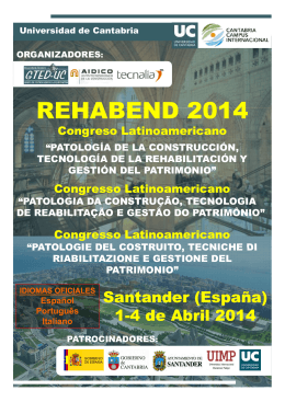 REHABEND 2014 REHABEND 2014 - Colegio Oficial de Ingenieros