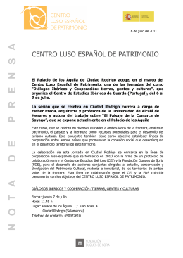 N O T A D E P R E N S A - Fundacion Duques de Soria