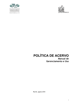 POL&Iacute;TICA DE ACERVO - Funda&ccedil;&atilde;o Joaquim Nabuco