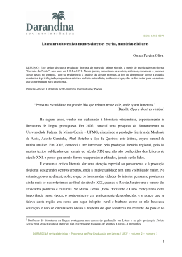 1 Literatura oitocentista montes-clarense: escrita, mem&oacute;rias