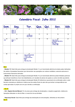 Calendário Fiscal de Julho - Saudade e Silva