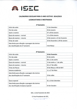 Licenciaturas e Mestrados 2014-2015