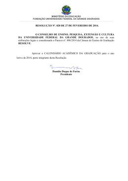 Calendário Acadêmico da Graduação do ano de 2014