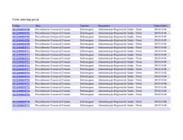 Fonte: www.bep.gov.pt Codigo Tipo Carreira Organismo Data Limite