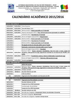 CALEND&Aacute;RIO ACAD&Ecirc;MICO 2015/2016
