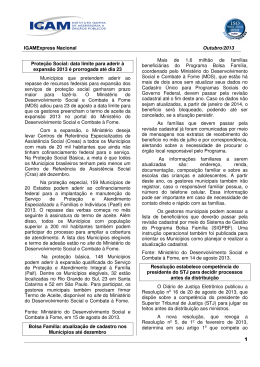 IGAMExpress Nacional Outubro/2013 1 Proteção Social: data limite