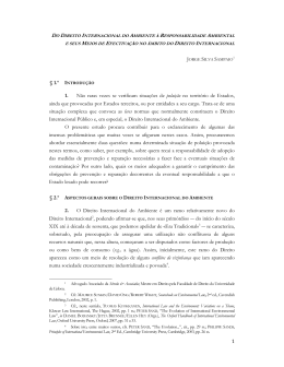 Do Direito Internacional do Ambiente &agrave; Responsabilidade