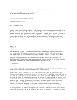 - DIREITO PENAL INTERNACIONAL E DIREITO INTERNACIONAL