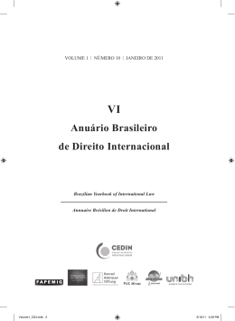 VI Anuário Brasileiro de Direito Internacional