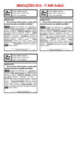 INDICA&Ccedil;&Otilde;ES 2014 - 1&ordm; ANO AxBxC