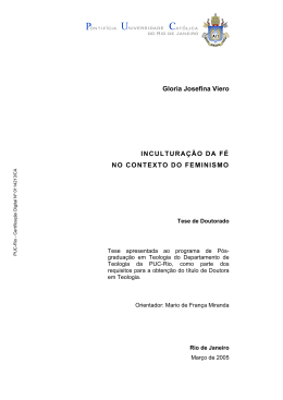 Gloria Josefina Viero INCULTURA&Ccedil;&Atilde;O DA F&Eacute; NO