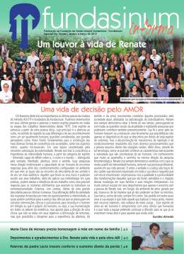 Edi&ccedil;&atilde;o Especial: &ldquo;Um louvor a Renate&rdquo;