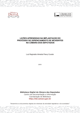 li&ccedil;&otilde;es aprendidas na implanta&ccedil;&atilde;o do processo