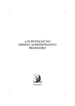 a subven&ccedil;&atilde;o no direito administrativo brasileiro
