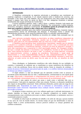 Resumo do livro &laquo;METAF&Iacute;SICA DA SAUDE&raquo; (Gasparetto