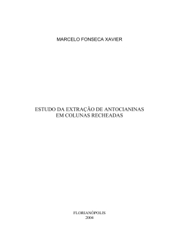 estudo da extra&ccedil;&atilde;o de antocianinas em colunas recheadas