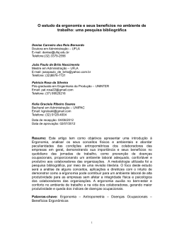 O estudo da ergonomia e seus benef&iacute;cios no ambiente de