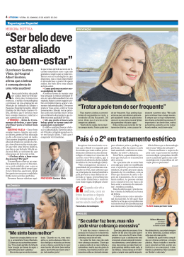 “Ser belo deve estar aliado ao bem-estar”