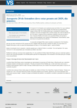Aeroporto 20 de Setembro deve estar pronto at&eacute; 2029, diz