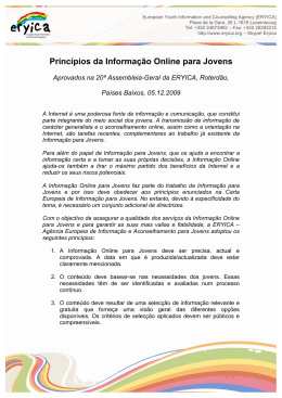 Princ&iacute;pios da Informa&ccedil;&atilde;o Online para Jovens