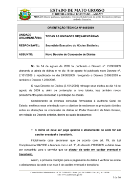 ORIENTACAO TECNICA - Decreto de Diárias