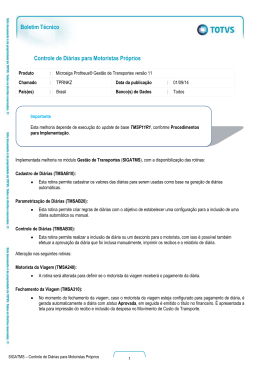 Boletim T&eacute;cnico Controle de Di&aacute;rias para Motoristas Pr&oacute;prios