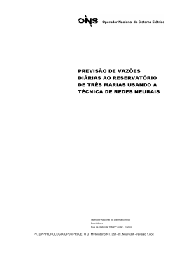 previs&atilde;o de vaz&otilde;es di&aacute;rias ao reservat&oacute;rio de tr&ecirc;s marias