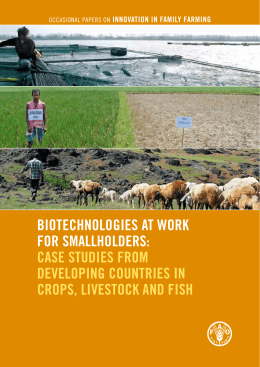 Case Studies from Developing Countries in Crops, Livestock and Fish