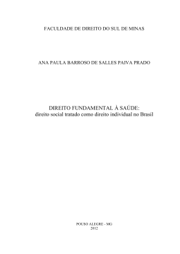 DIREITO FUNDAMENTAL &Agrave; SA&Uacute;DE: direito social tratado