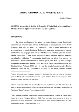 DIREITO FUNDAMENTAL AO PROCESSO JUSTO