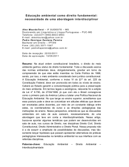 Educação ambiental como direito fundamental: necessidade