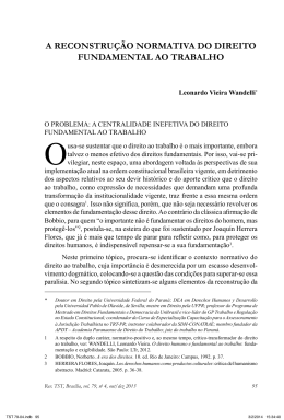 a reconstru&ccedil;&atilde;o normativa do direito fundamental ao trabalho