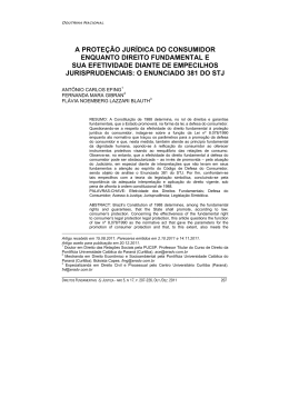 a prote&ccedil;&atilde;o jur&iacute;dica do consumidor enquanto direito fundamental e