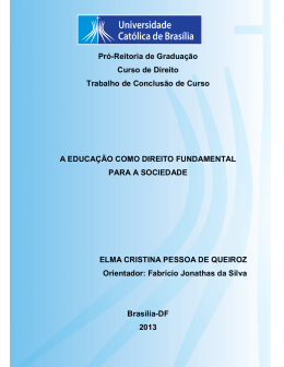 MONOGRAFIA- A EDUCA&Ccedil;&Atilde;O COMO DIREITO FUNDAMENTAL